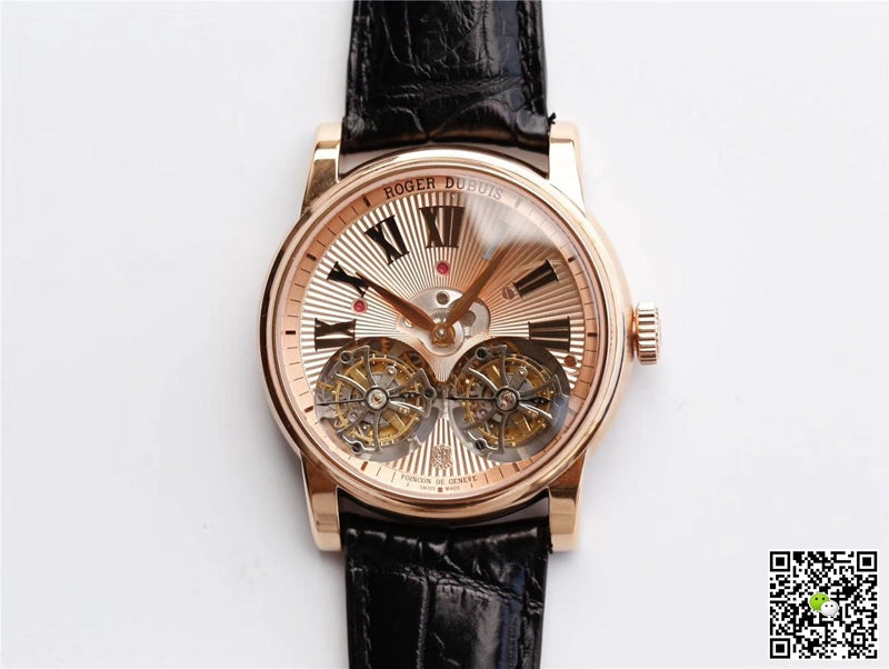 Roger Dubuis Hommage RDDBHO0562 Double Flying tourbillon JB Factory Rose Gold Dial