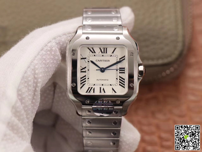 Cartier Santos WSSA0029 BV Factory Silver White Dial