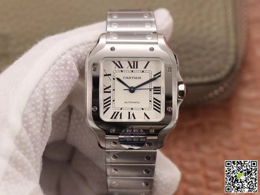 Cartier Santos WSSA0029 BV Factory Silver White Dial