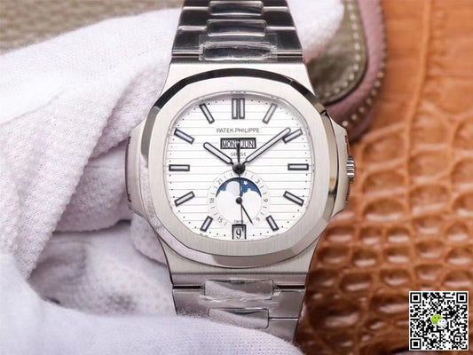 PF Factory Patek Philippe Nautilus 5726/1A-010 Moonphase Silver White Dial