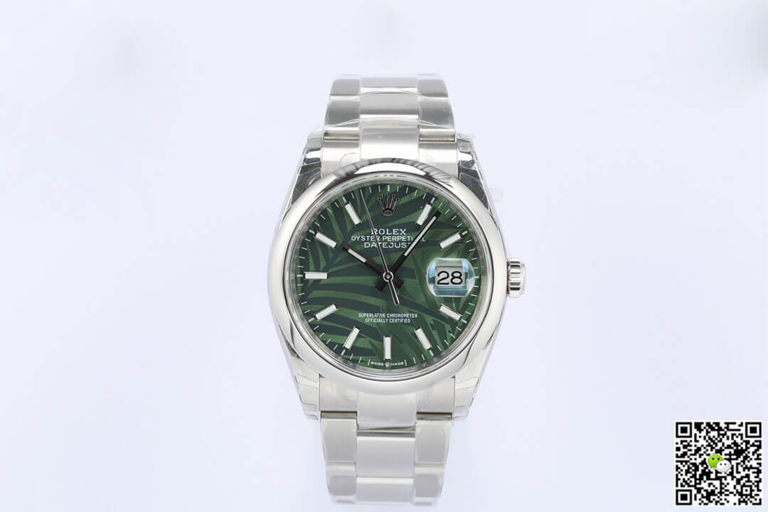 Rolex Datejust M126200-0020 EW Factory Olive Green Palm Leaf Pattern Dial