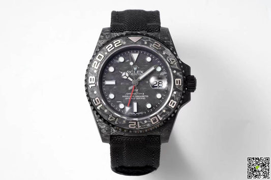 Rolex GMT-MASTER II Diw Carbon Fiber Black Fabric Strap