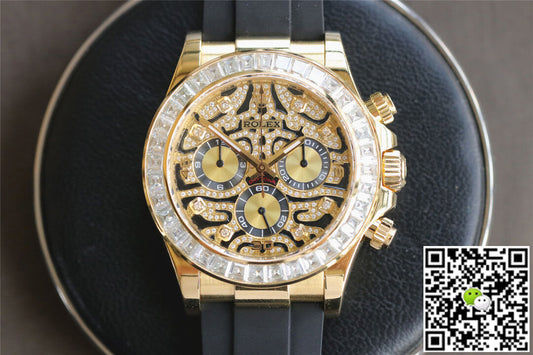 Rolex Cosmograph Daytona 116588 TBR Noob Factory Yellow Gold Diamond Bezel