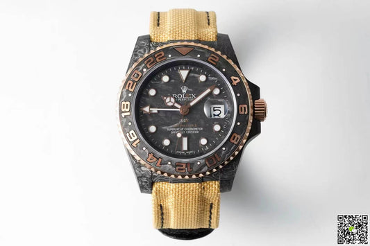 Rolex GMT-MASTER II Diw Carbon Fiber Yellow Fabric Strap
