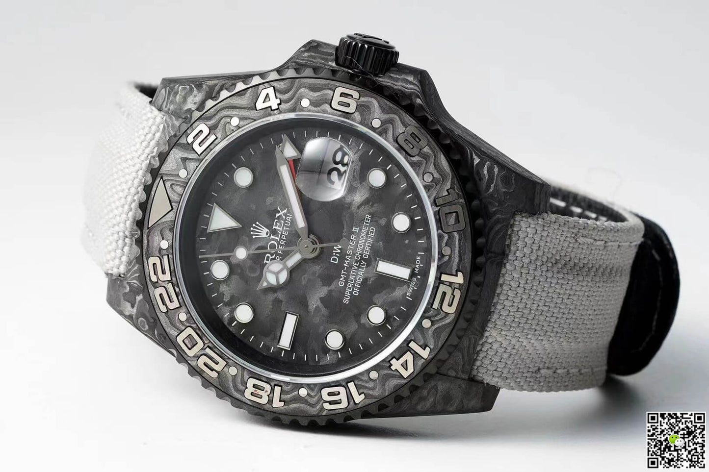 Rolex GMT-MASTER II Diw Carbon Fiber Dial Fabric Strap