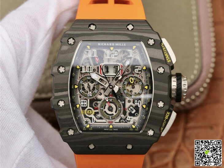 Richard Mille RM11-03 KV Factory Carbon Fiber Orange Strap