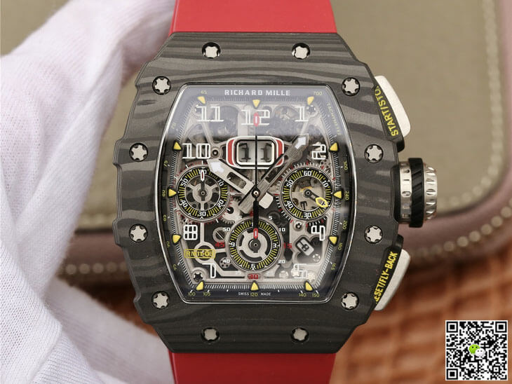 Richard Mille RM11-03 KV Factory Carbon Fiber Red Strap