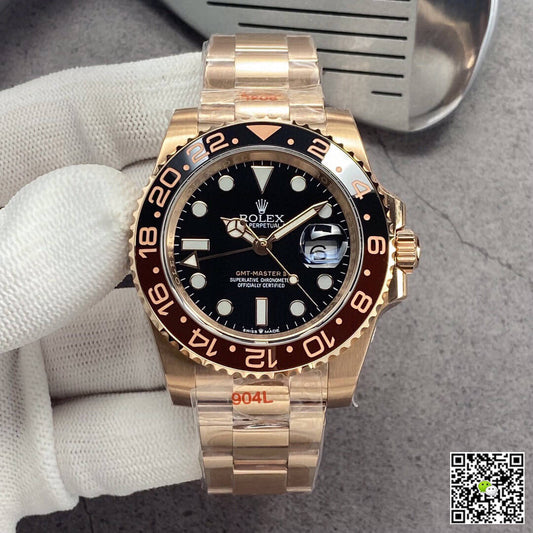 Rolex GMT Master II 126715CHNR-0001 GM Factory Rose Gold Black Dial