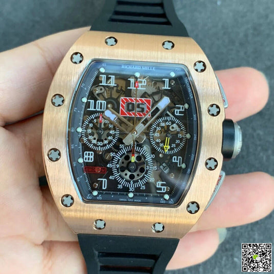 Richard Mille RM11 KV Factory Rose Gold Skeleton Dial