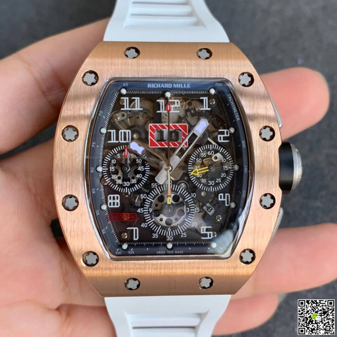 Richard Mille RM11 KV Factory Rose Gold White Strap