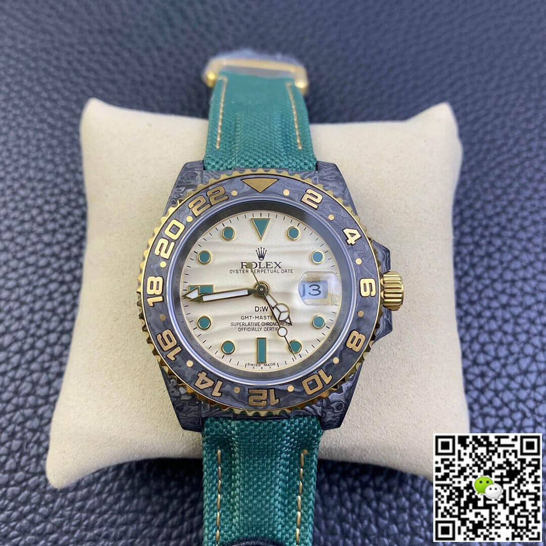 Rolex GMT-MASTER II Diw Carbon Fiber Case Green Fabric Strap