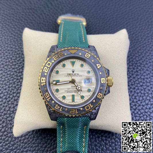 Rolex GMT-MASTER II Diw Carbon Fiber Case Green Fabric Strap
