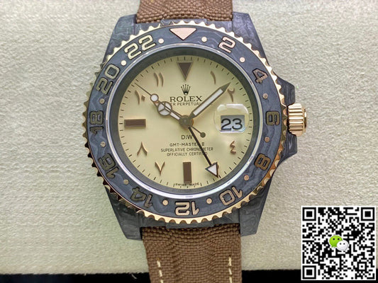 Rolex GMT-MASTER II Diw Carbon Fiber Brown Fabric Strap