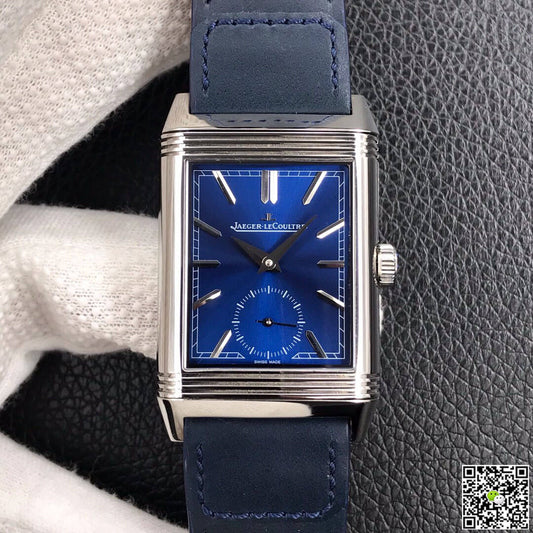 Jaeger LeCoultre Reverso Tribute Double-sided Double Time Zone Flip MG Factory Blue Dial