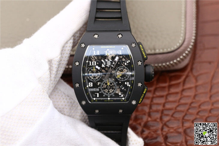 Richard Mille RM-011 KV Factory Carbon Fiber Black Strap