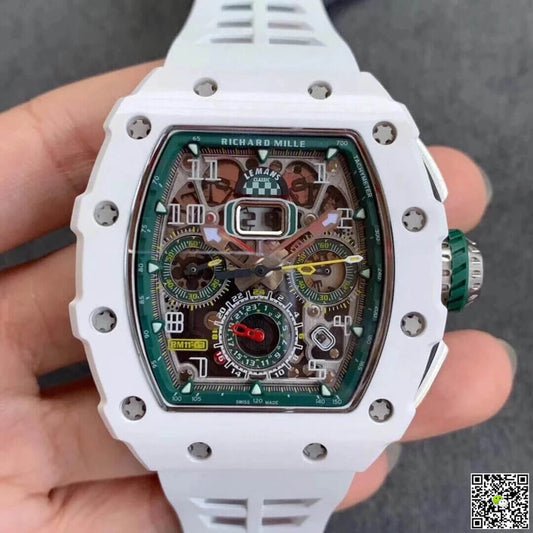 Richard Mille RM011-03 KV Factory Ceramic White Strap