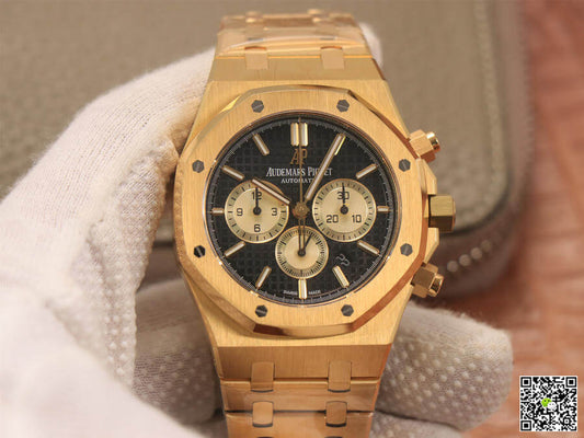 Audemars Piguet Royal Oak Chronograph 26331 OM Factory V2 Yellow Gold Black Dial
