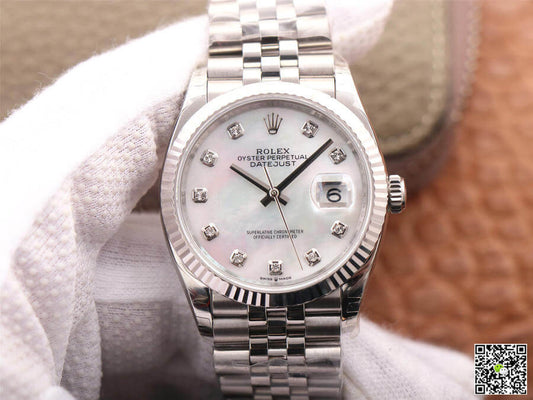 Rolex Datejust M126234-0019 EW Factory White Mother-Of-Pearl Dial