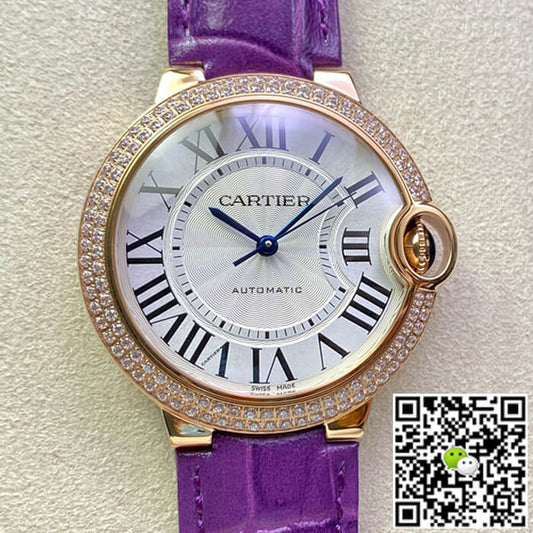 Ballon Bleu De Cartier 36MM WJBB0009 3K Factory Purple Leather Strap