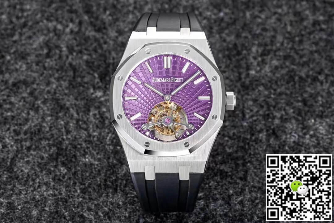 Audemars Piguet Royal Oak Tourbillon R8 Factory V3 Purple Dial Rubber Strap