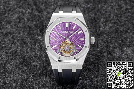 Audemars Piguet Royal Oak Tourbillon R8 Factory V3 Purple Dial Rubber Strap