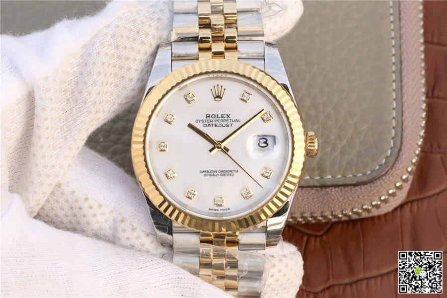 Rolex Datejust M126333-0018 EW Factory Yellow Gold White Dial
