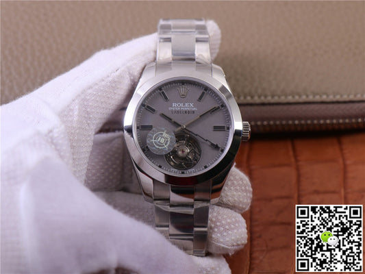 JB Factory Replica Rolex Milgauss Base 116400 Label Noir Design LNT01HS-001 Silver case watch