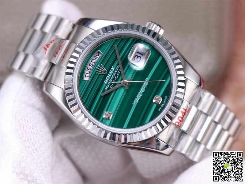 Rolex President Day Date 18038 Malachite Green Diamond Dial