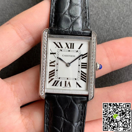 Cartier Tank K11 Factory Black Leather Strap