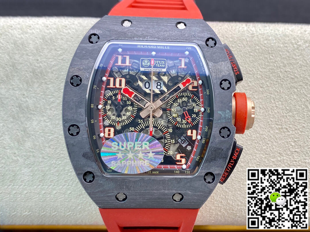 Richard Mille RM011 KV Factory V3 Red Rubber Strap