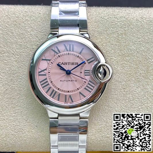 Ballon Bleu De Cartier 33MM W6920100 V6 Factory Pink Dial