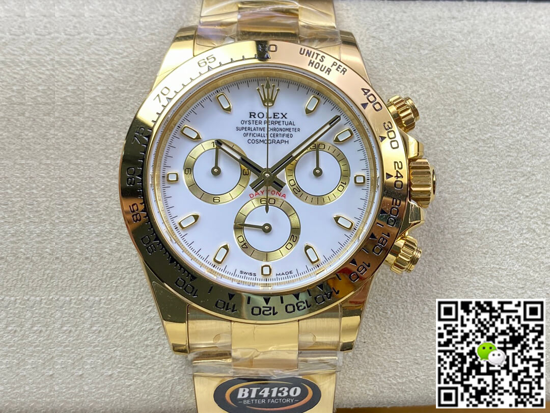 Rolex Daytona M116508-0001 BT Factory Yellow Gold White Dial