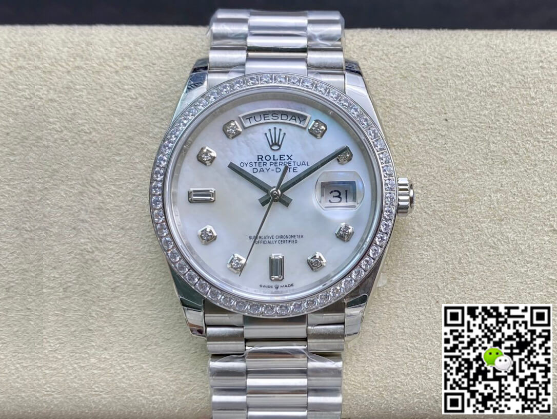 Rolex Day Date 128396TBR-0005 EW Factory Diamond-set Bezel
