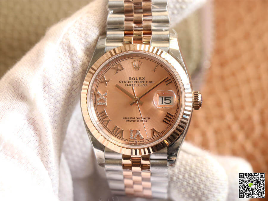 Rolex Datejust M126231-0027 EW Factory Diamonds Rose Gold Dial