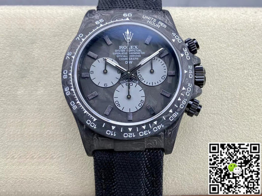 Rolex Daytona Cosmograph Diw Custom Version Noob Factory Black Strap