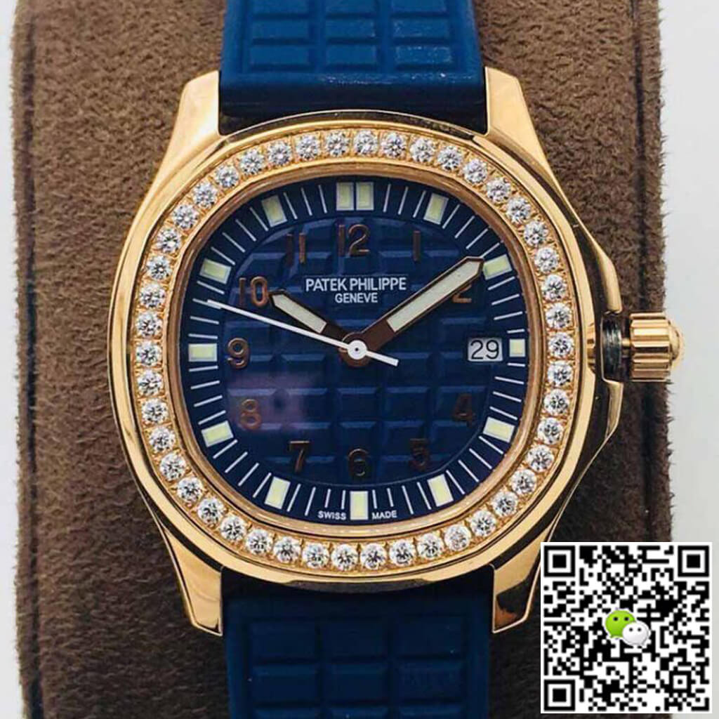 Patek Philippe Aquanaut 5067A Quartz Movement PPF Factory Rose Gold Blue Dial