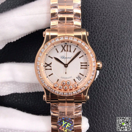 Chopard Happy Diamonds 274808-5004 YF Factory Rose Gold Silver Dial