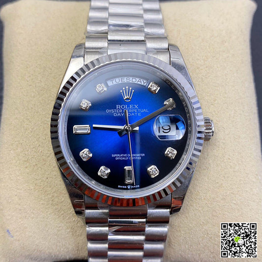 Rolex Day-Date M128239-0023 EW Factory Diamond Gradient Blue Dial
