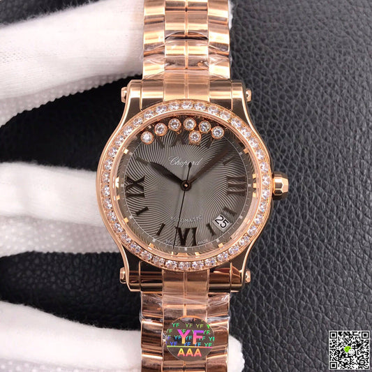 Chopard Happy Diamonds 274808-5015 YF Factory Rose Gold Dark Gray Dial