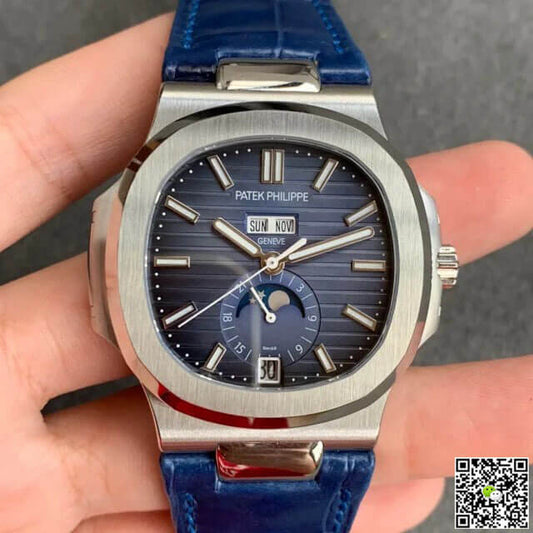 Patek Philippe Nautilus 5726/1A-014 GR Factory Blue Leather Strap