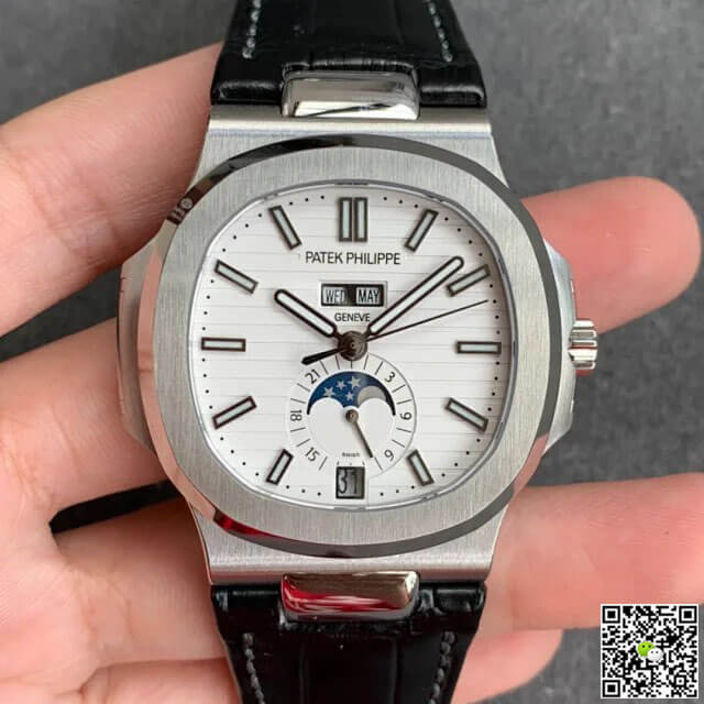 Patek Philippe Nautilus 5726/1A-010 GR Factory Black Leather Strap