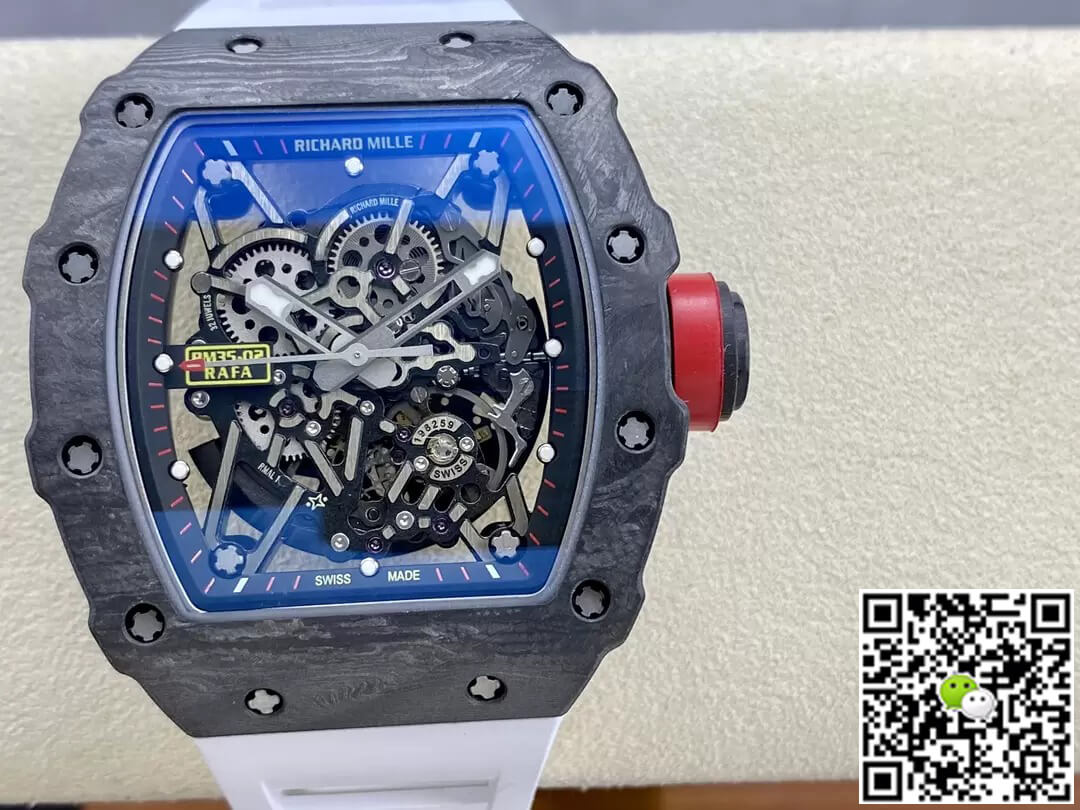 Richard Mille RM35-02 Carbon Fiber T+ Factory White Rubber Strap