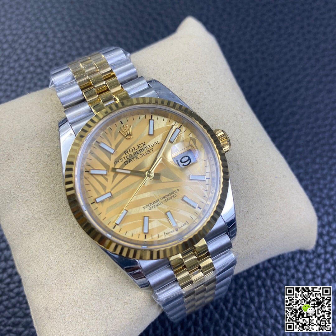 Rolex Datejust M126233-0037 EW Factory Golden Palm Leaf Pattern Dial