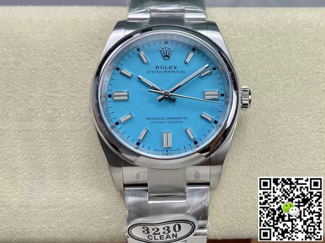 Rolex Oyster Perpetual M126000-0006 36MM Clean Factory Turquoise Blue Dial