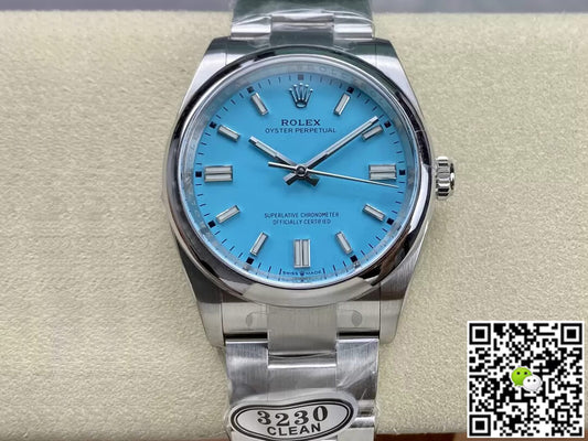 Rolex Oyster Perpetual M126000-0006 36MM Clean Factory Turquoise Blue Dial