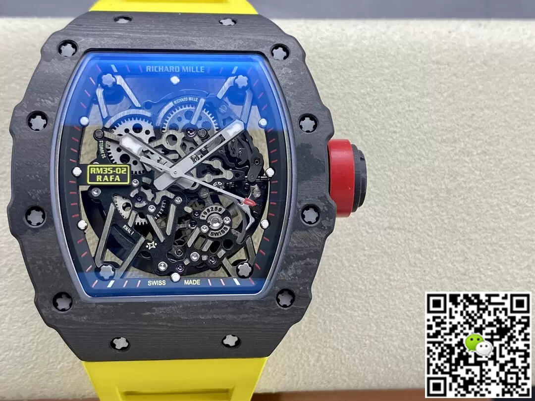 Richard Mille RM35-02 NTPT Carbon Fiber T+ Factory Yellow Rubber Strap