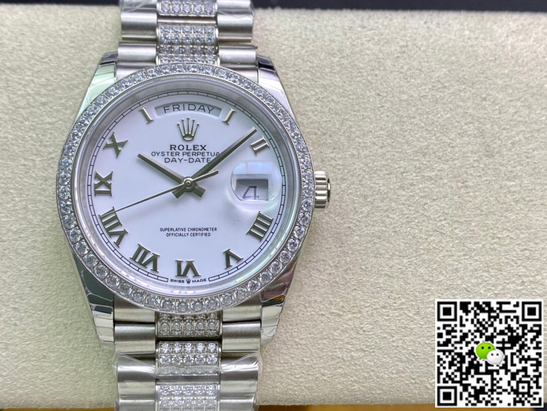 Rolex Day Date M128349RBR-0026 EW Factory Diamond-Set Bezel
