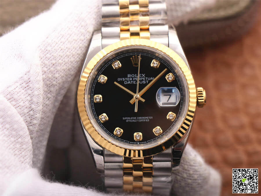 Rolex Datejust M126233-0021 EW Factory Diamond Black Dial
