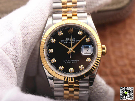 Rolex Datejust M126233-0021 EW Factory Diamond Black Dial