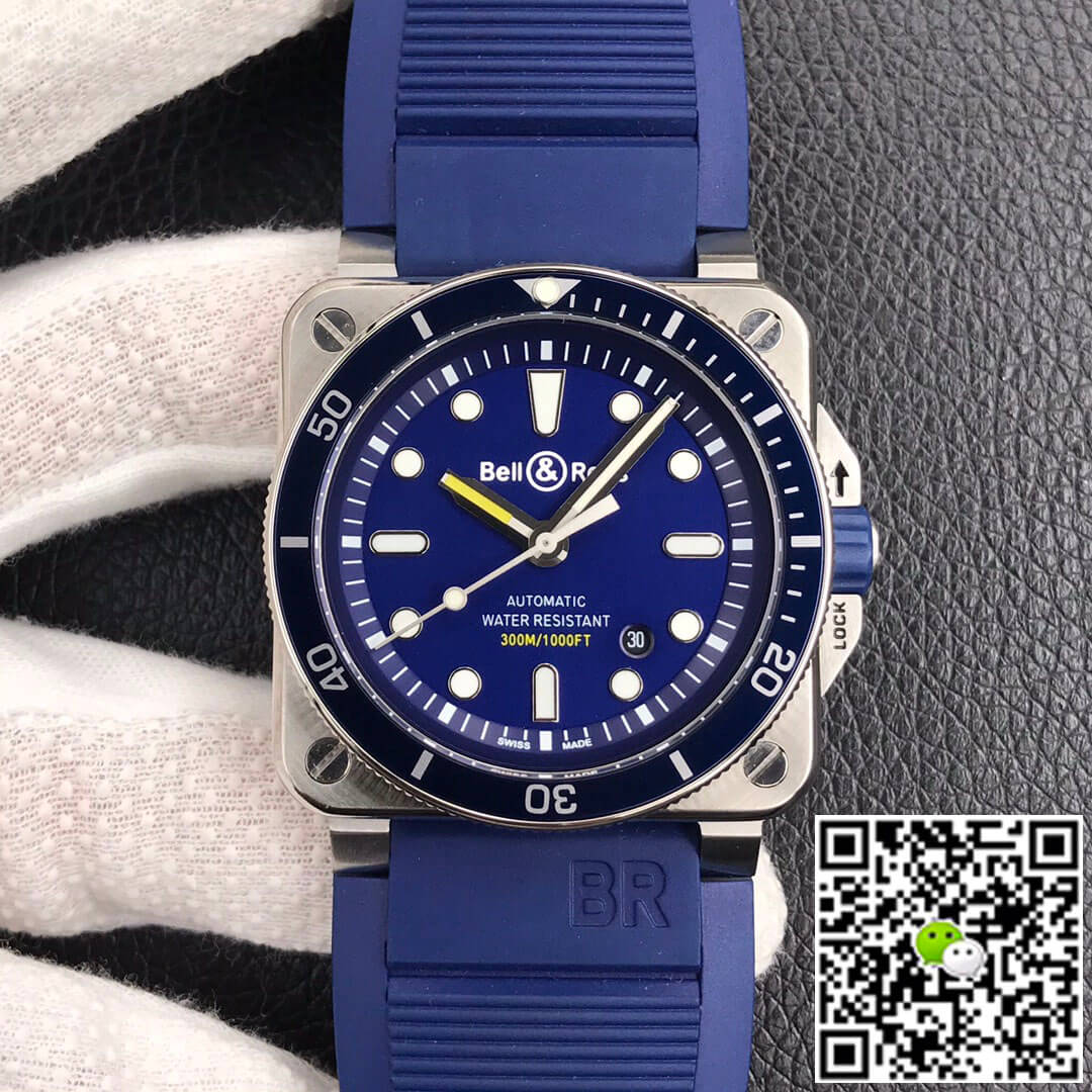 Bell & Ross BR0392-D-BU-ST/SRB Stainless Steel